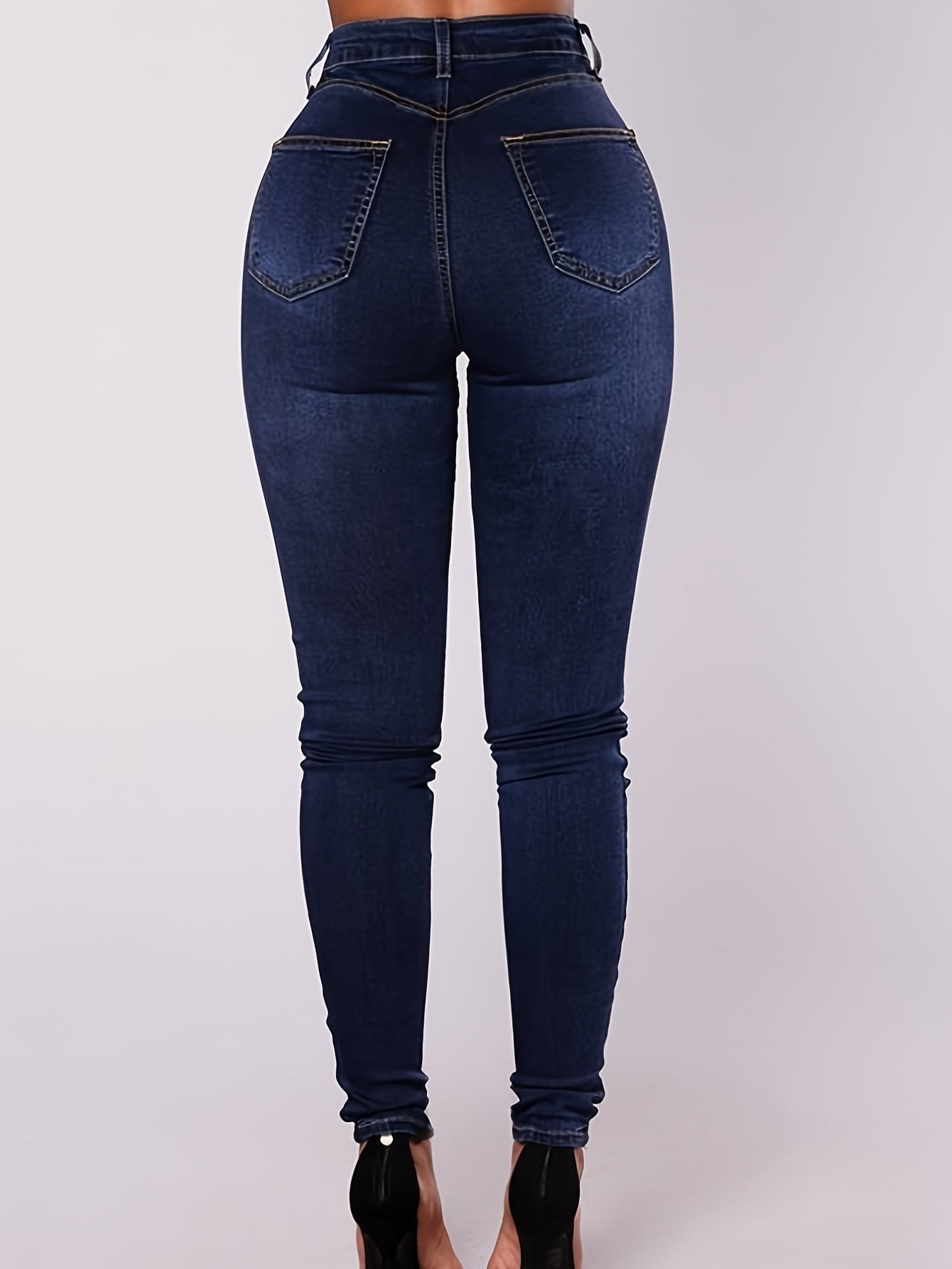 Women's Plus Solid High Rise Stretch Skinny Jeans