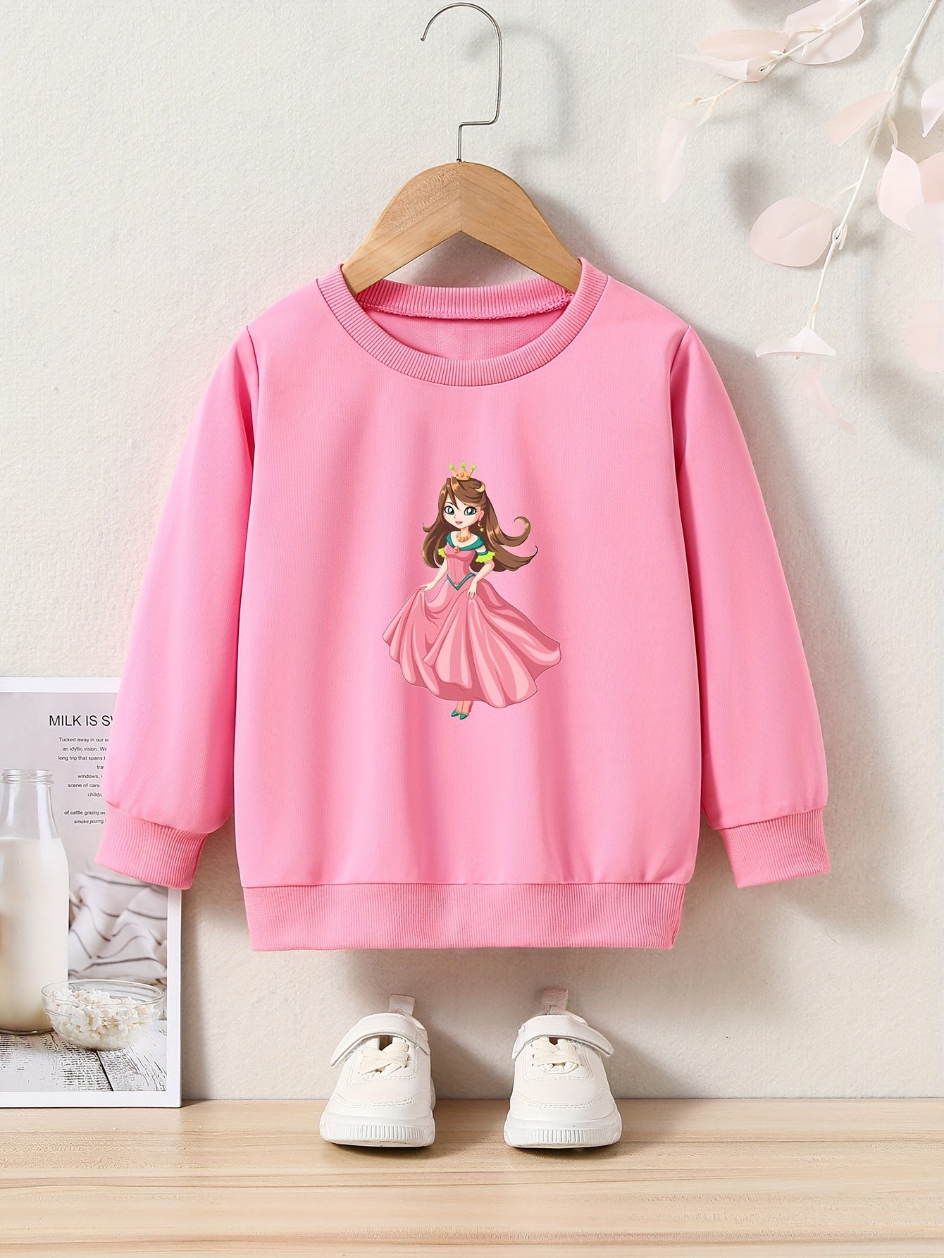 OERYUI Cartoon Princess Crew Neck Pullover Top for Kids