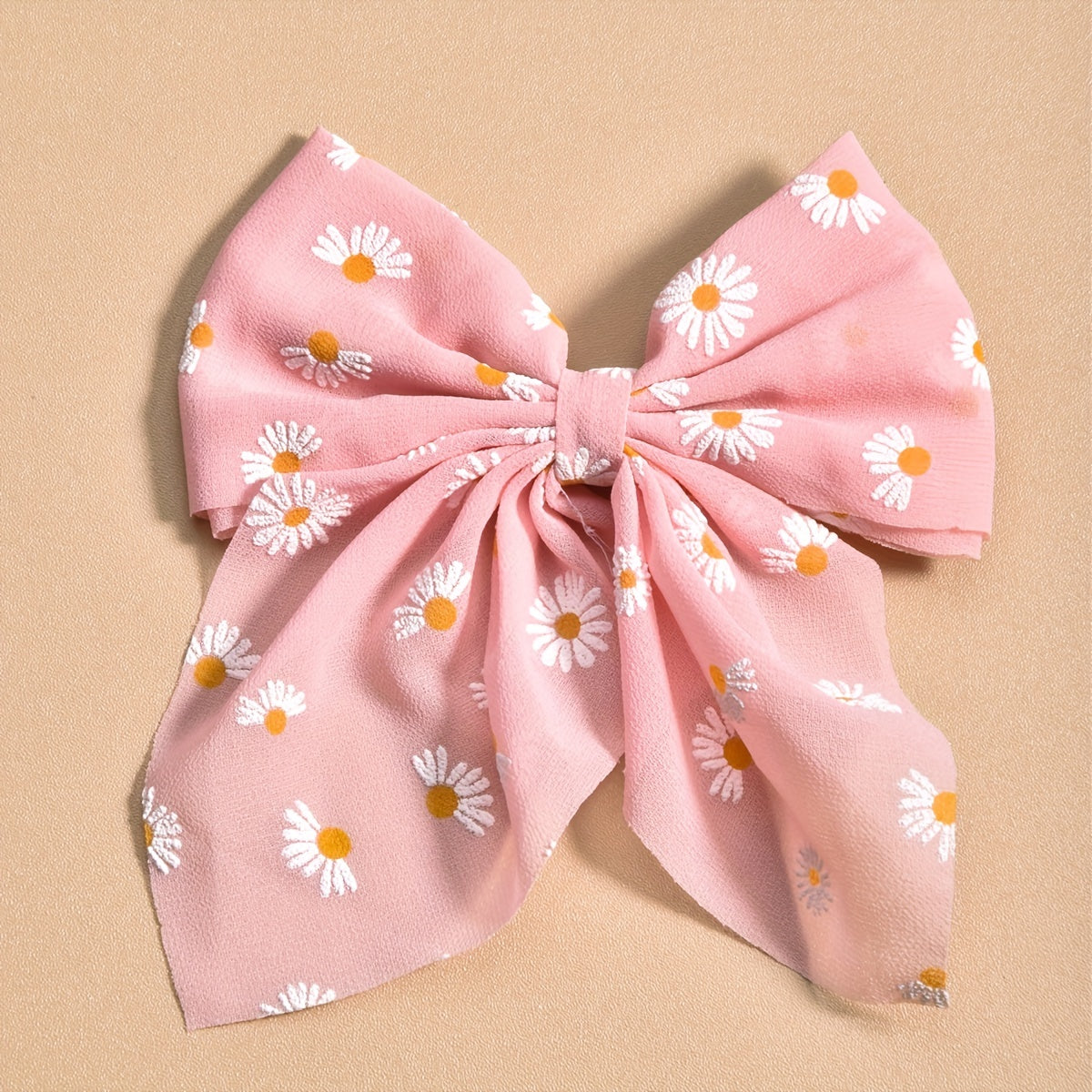 Sweet Chiffon Bow & Daisy Hair Clips