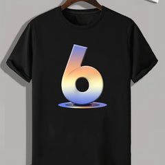 Number 6 Men's Graphic T Shirt for Summer