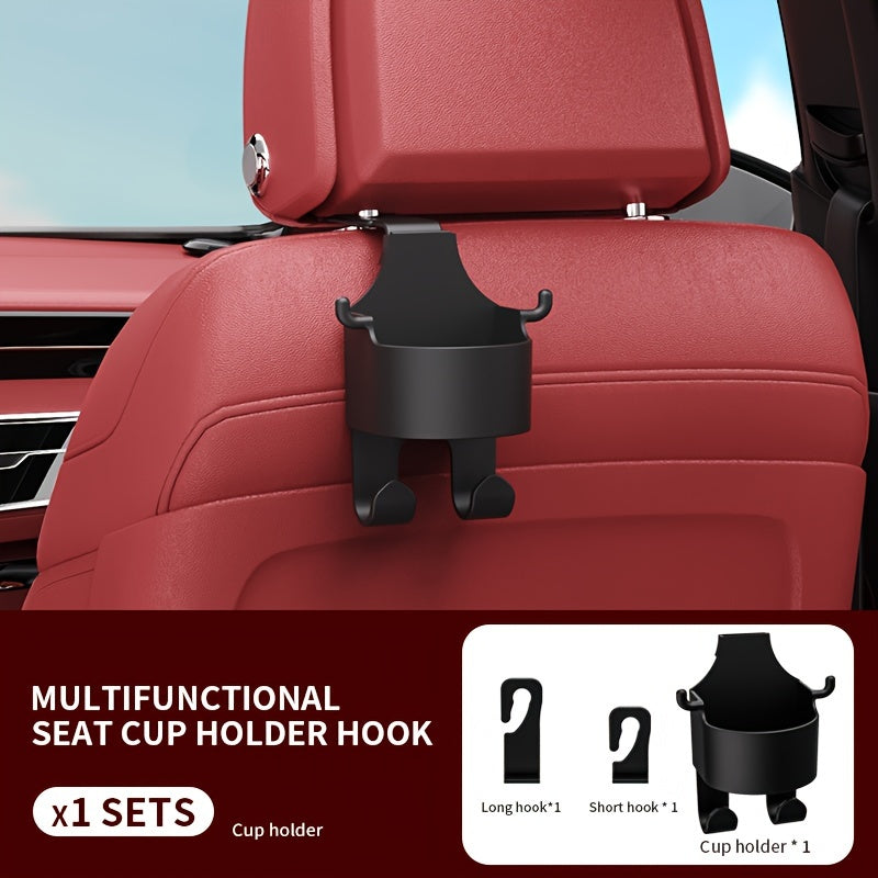 Car Seat Back Hook with Cup Holder and Phone Bracket
