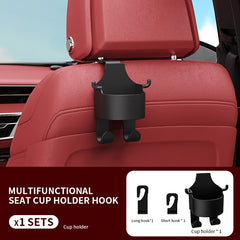 Car Seat Back Hook with Cup Holder and Phone Bracket
