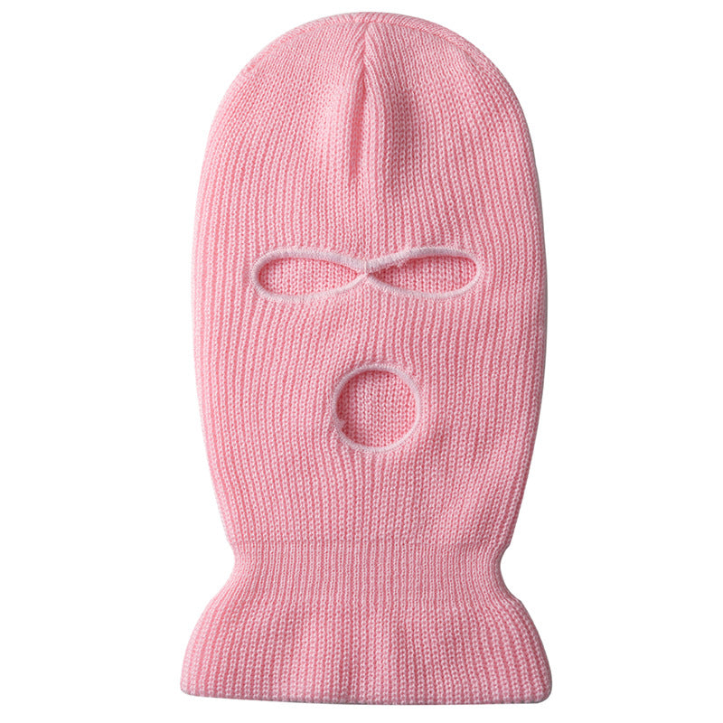 Funny 3-Hole Ski Mask Woolen Knitted Winter Hat