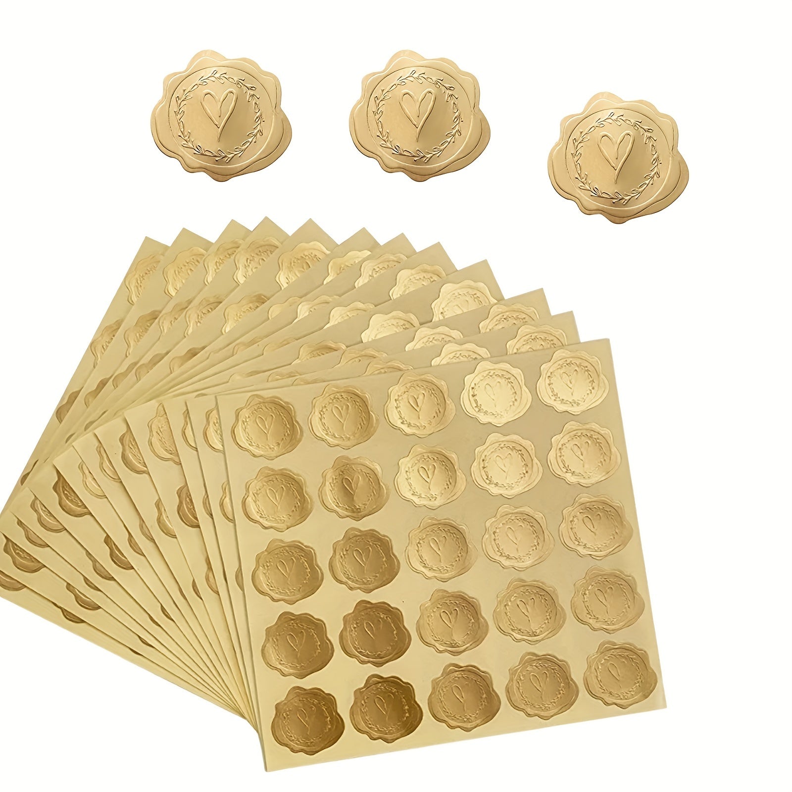 400 Vintage Embossed Wax Seal Stickers for Wedding Party