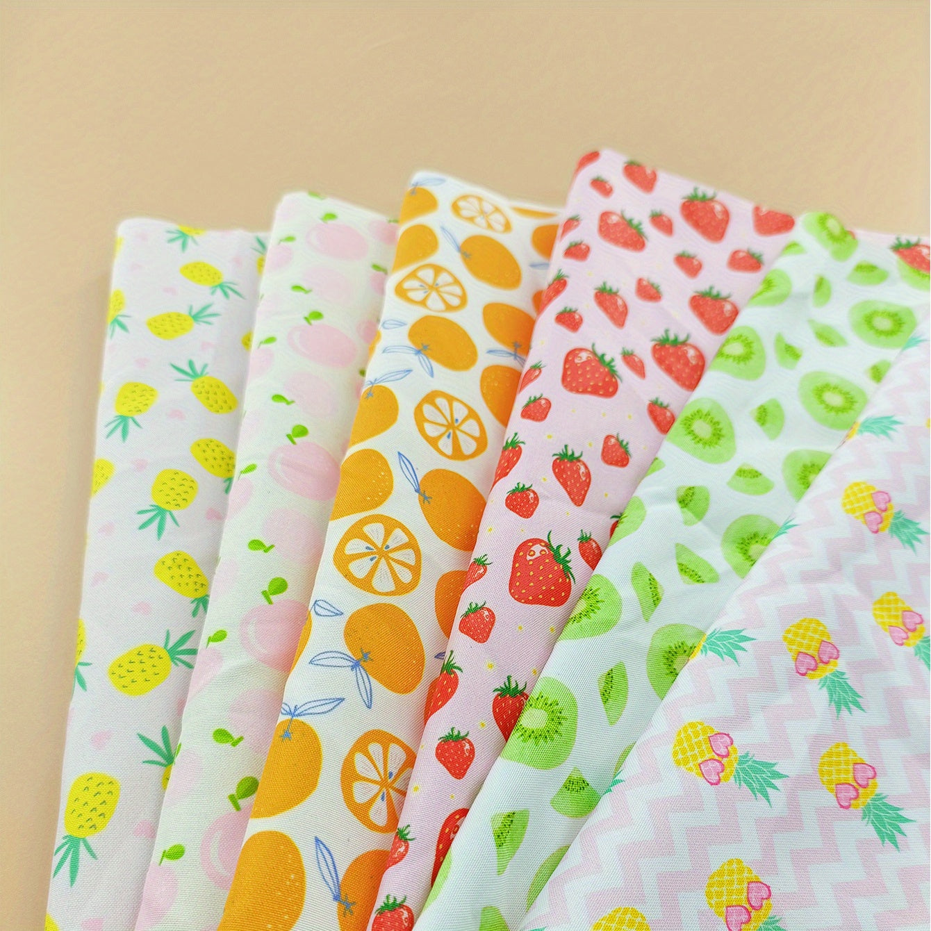 6pcs Square Printed DIY Fabric for Sewing Dress Garment Decorating