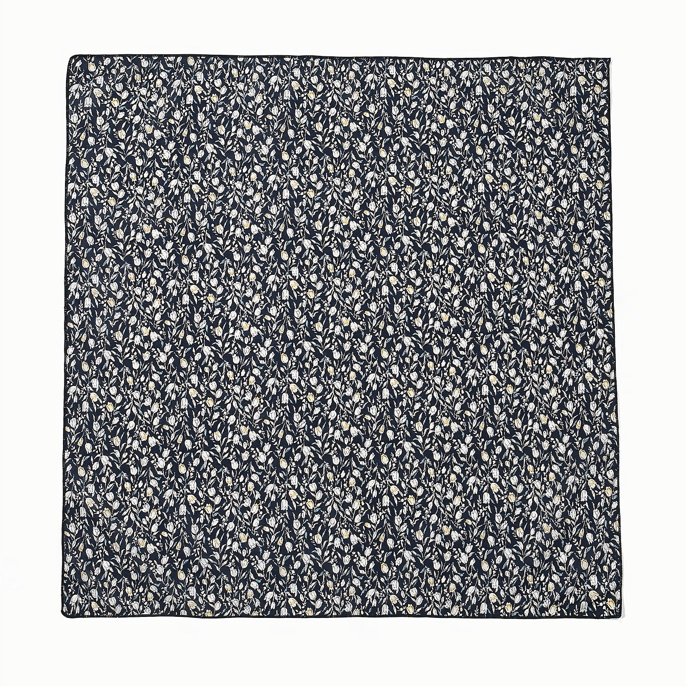 Floral Print Square Scarf Solid Bandana Women Head Wrap Necke...