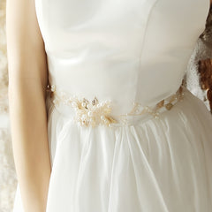 Vintage Golden Leaves Vine Bridal Sash