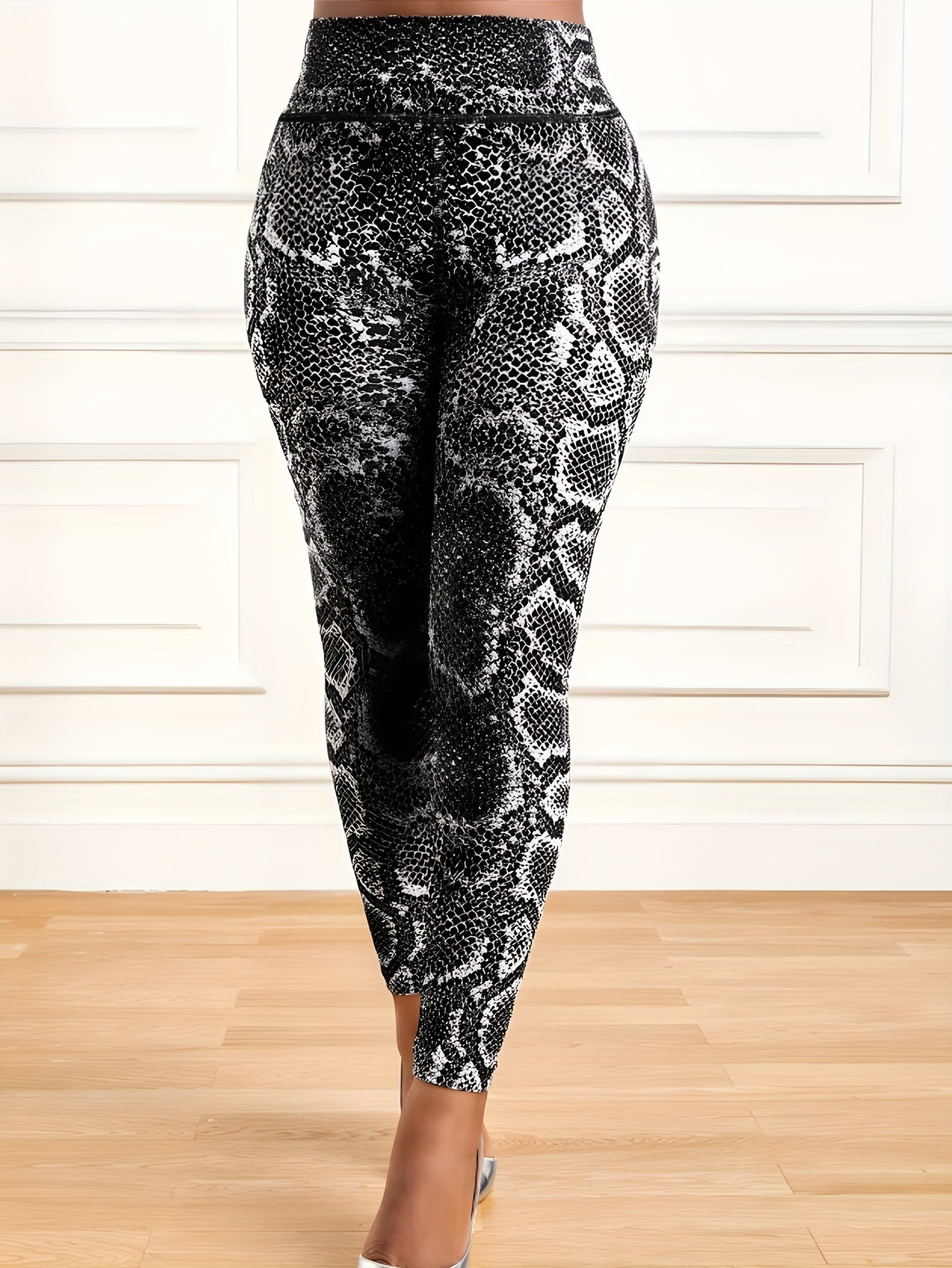 Snake Print High Waist Yoga Leggings