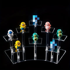 Acrylic Fan-shaped Display Stand for Dolls Mini Toys Jewelry Perfume