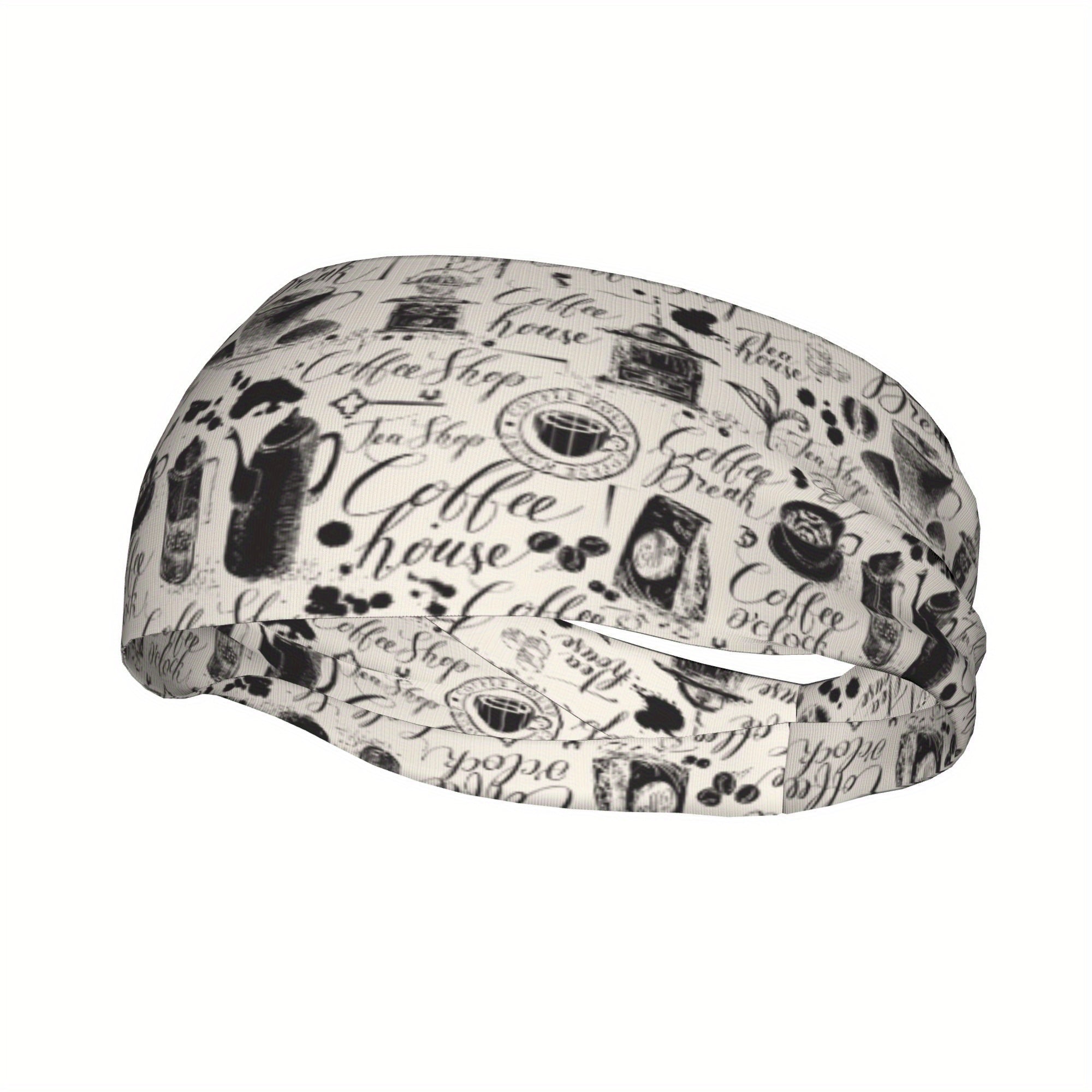 Vintage Coffee Themed Headband - Sports & Casual Wear