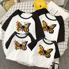 2pcs Butterfly & Flower Iron on Stickers Colourful Heat Transfer DIY T shirts