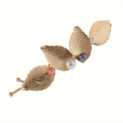 Vintage Beaded Golden Leaf Hairpin Headwear