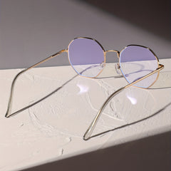 Men's Metal Frame Flat Mirror Glasses