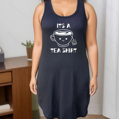 Cartoon Tea Print Lounge Dress