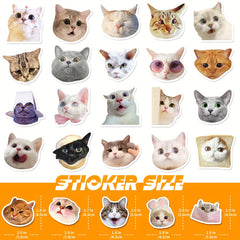 100pcs Realistic Cat Mixed Stickers for Water Cup Computer Mobile Phone Decor