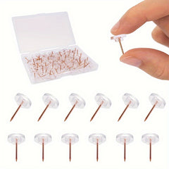 100pcs Rose Push Pins Thumb Tacks Steel Point Standard Plastic Heads Pins