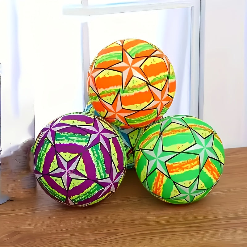 Rainbow Star Soccer Ball for Kids Colorful PVC Indoor Outdoor Beach Ball