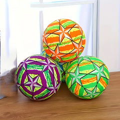 Rainbow Star Soccer Ball for Kids Colorful PVC Indoor Outdoor Beach Ball