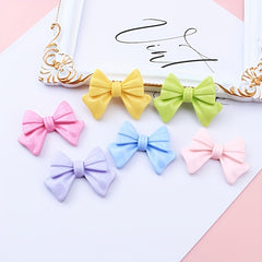 10pcs Mixed DIY Macaron Bow Earrings Hair Charms Resin Accessories