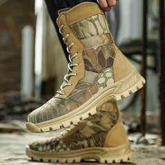 Men's Military Style Hiking Boots Non Slip Lace Up Durable Shoes