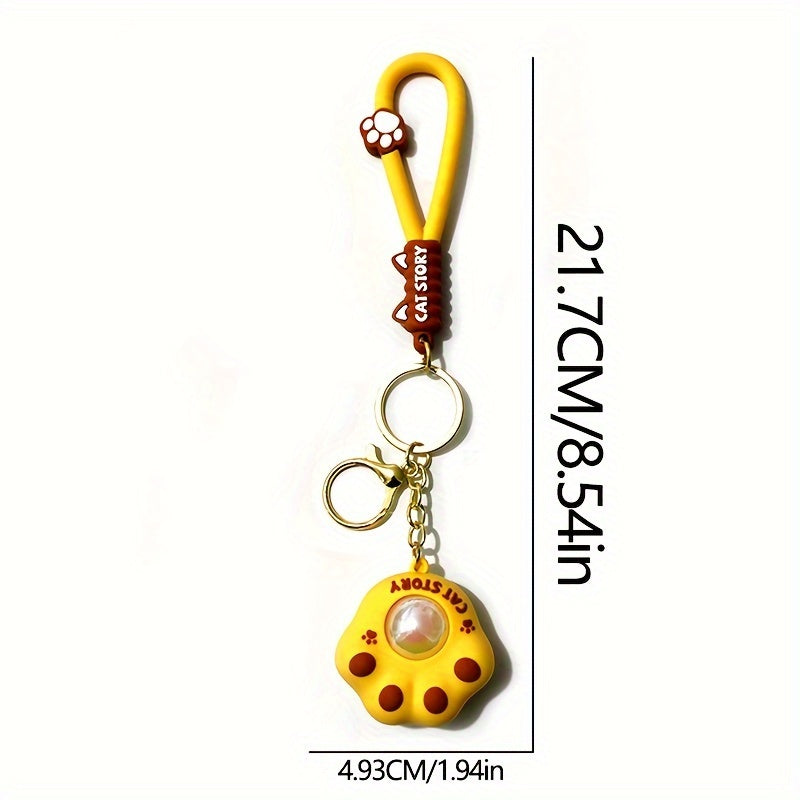 Cat Paw Keychain Pendant with Light for Keys, Backpacks, Wallets