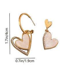2pcs Girls Heart Asymmetrical Earrings Kids Accessories