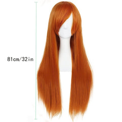 Anime Cosplay Wig Long Colored Wigs Straight Hair Synthetic Heat Resistant