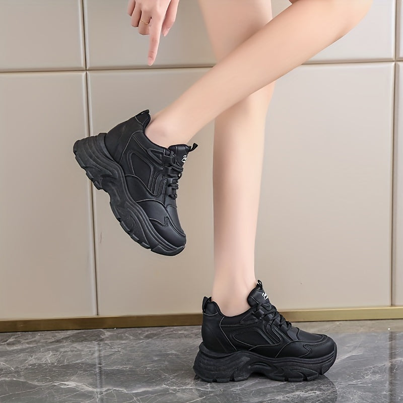 Thick Sole Shock Absorption Running Shoes Casual Wear Resistance Dad Shoes