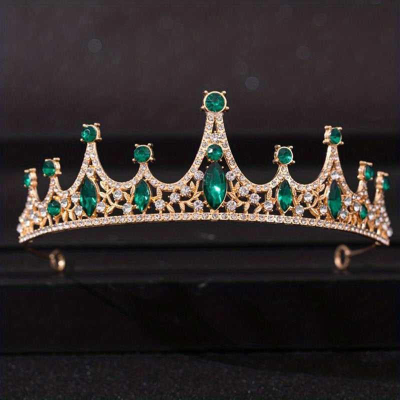 Vintage Rhinestone Crown Princess Headband for Girls