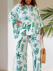 Floral Print Two Piece Outfit Set