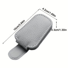 Car Sun Visor Sunglasses Holder Magnetic PU Leather Glasses Clip