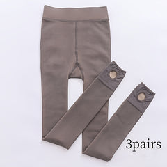 3 Pack Solid Slim Tights Opaque High Waist Elastic Leggings