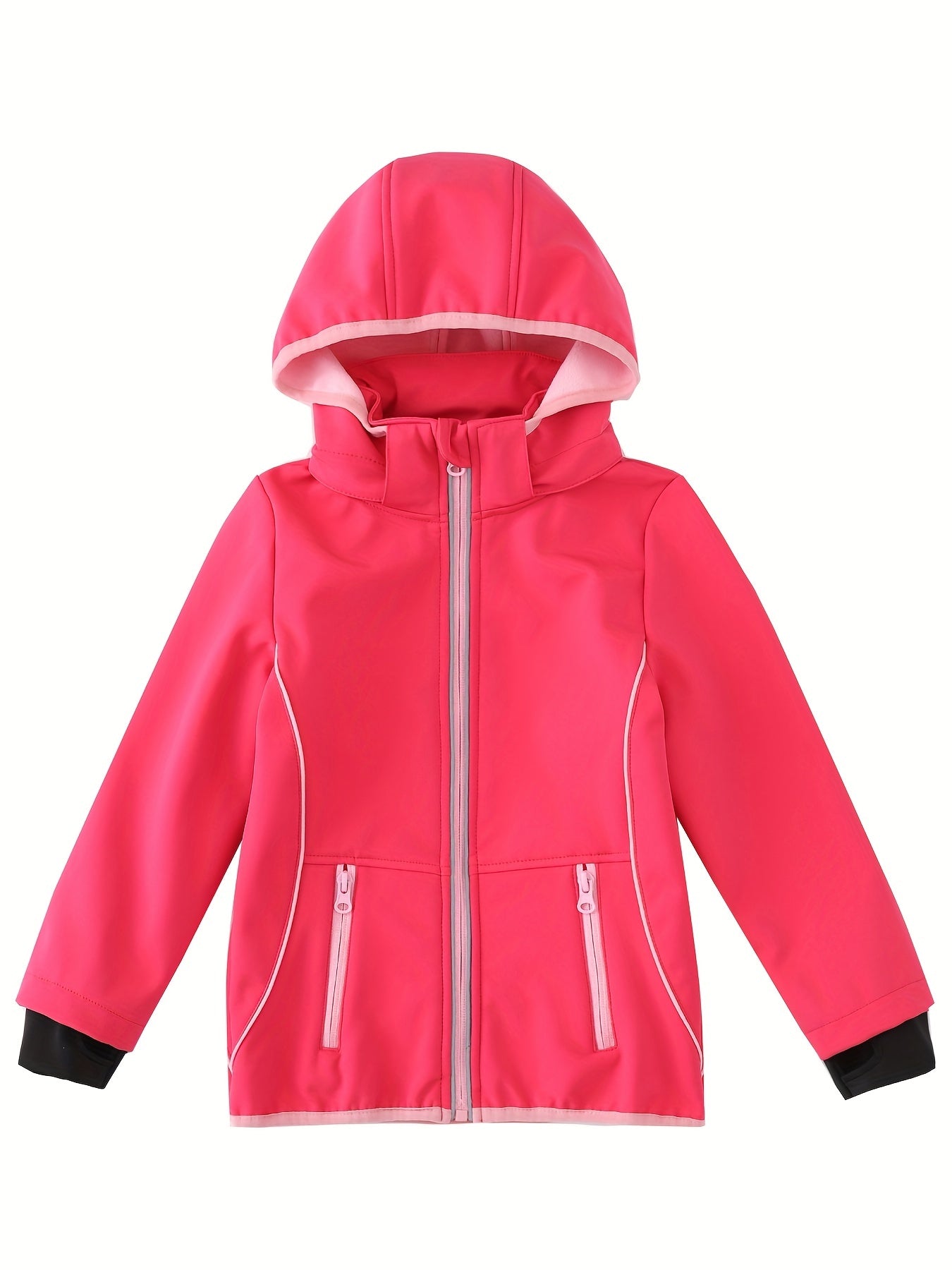 Girl's Soft Shell Hooded Jacket for Outdoor Adventures