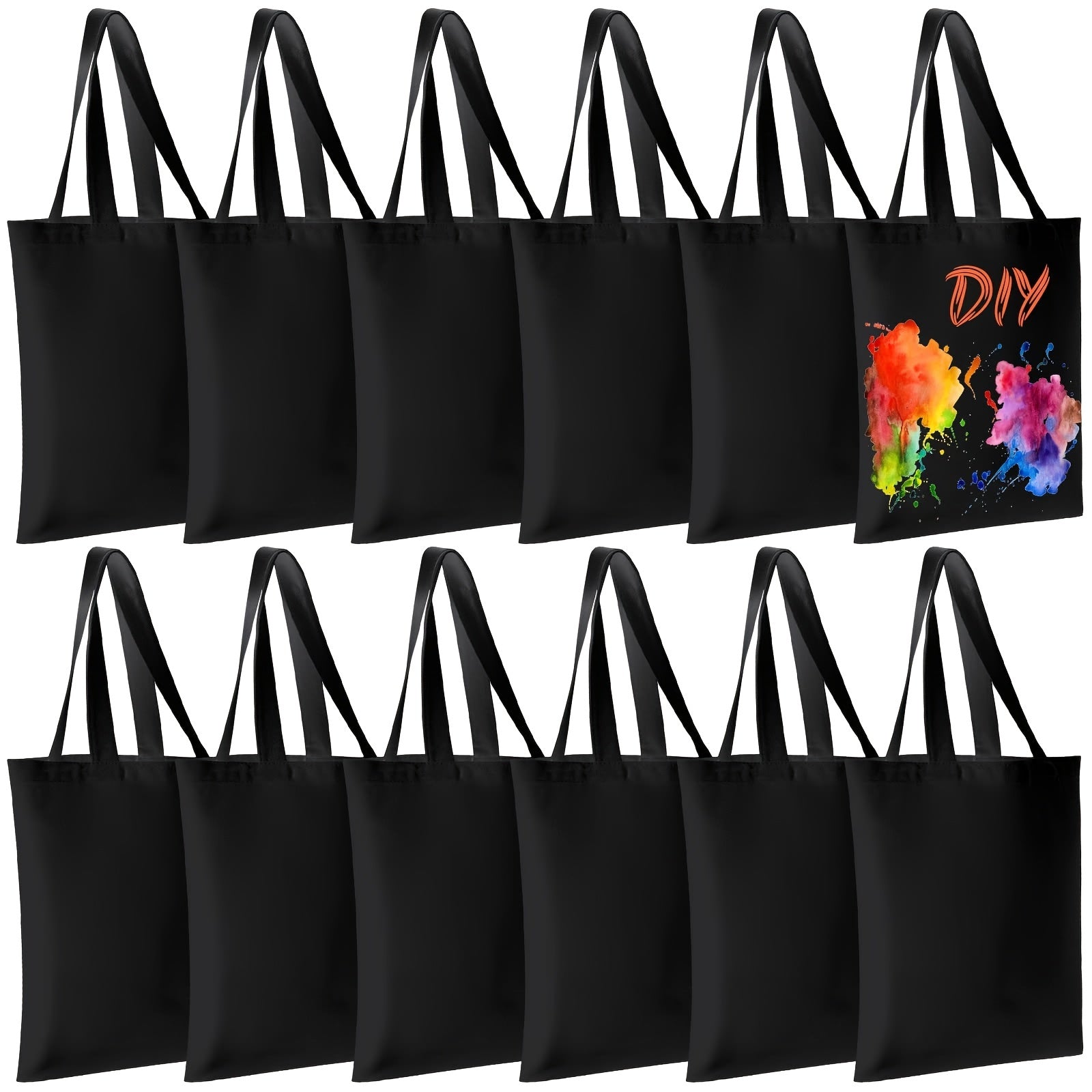 Large Canvas Tote Bags - Pack of 4, 6, or 12
