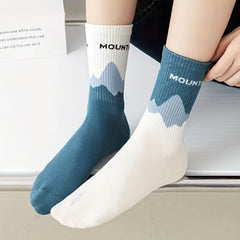 4 Pairs Print Sports Socks Comfy & Breathable Street Mid Tube Socks Women's