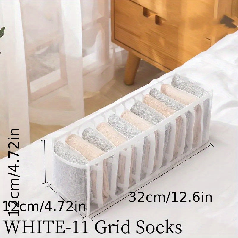 Mesh Storage Box Lightweight Clothes Organizer With Grids Gray