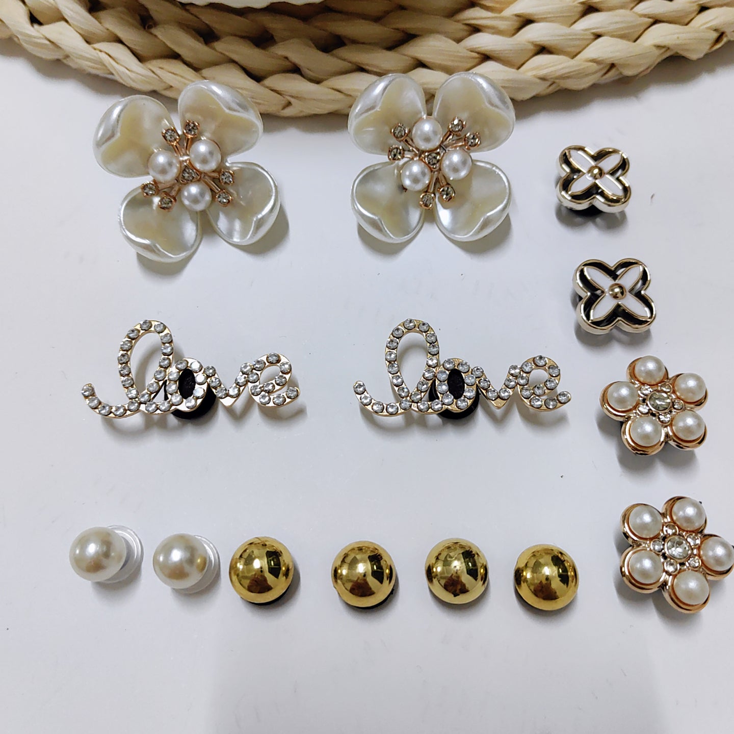 14pcs Pearl Flower Shoe Buckles Jewelry Shoe Accessories For Birthday Gift