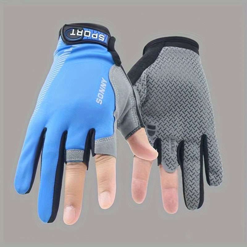 Pai Fingerless Fishing Gloves - Anti slip Breathable Cycling Adjustable Half Fin