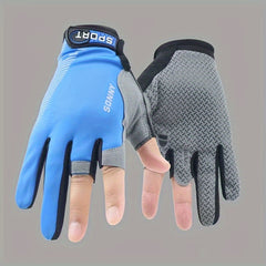 Pai Fingerless Fishing Gloves - Anti slip Breathable Cycling Adjustable Half Fin