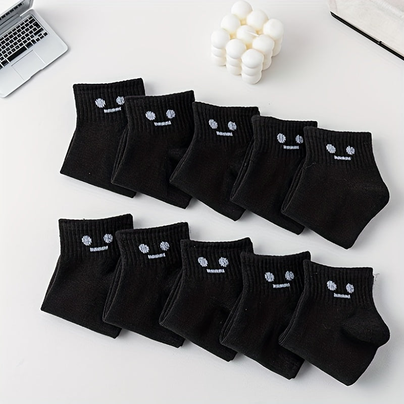 10 Pairs Cartoon Print Crew Socks Women's Stockings