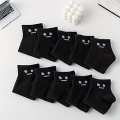 10 Pairs Cartoon Print Crew Socks Women's Stockings