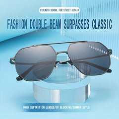 Men's Polarized Sunglasses Stainless Steel Frame Anti Glare