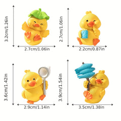 4pcs Cartoon Yellow Duck Home Decor Funny Housewarming Gift