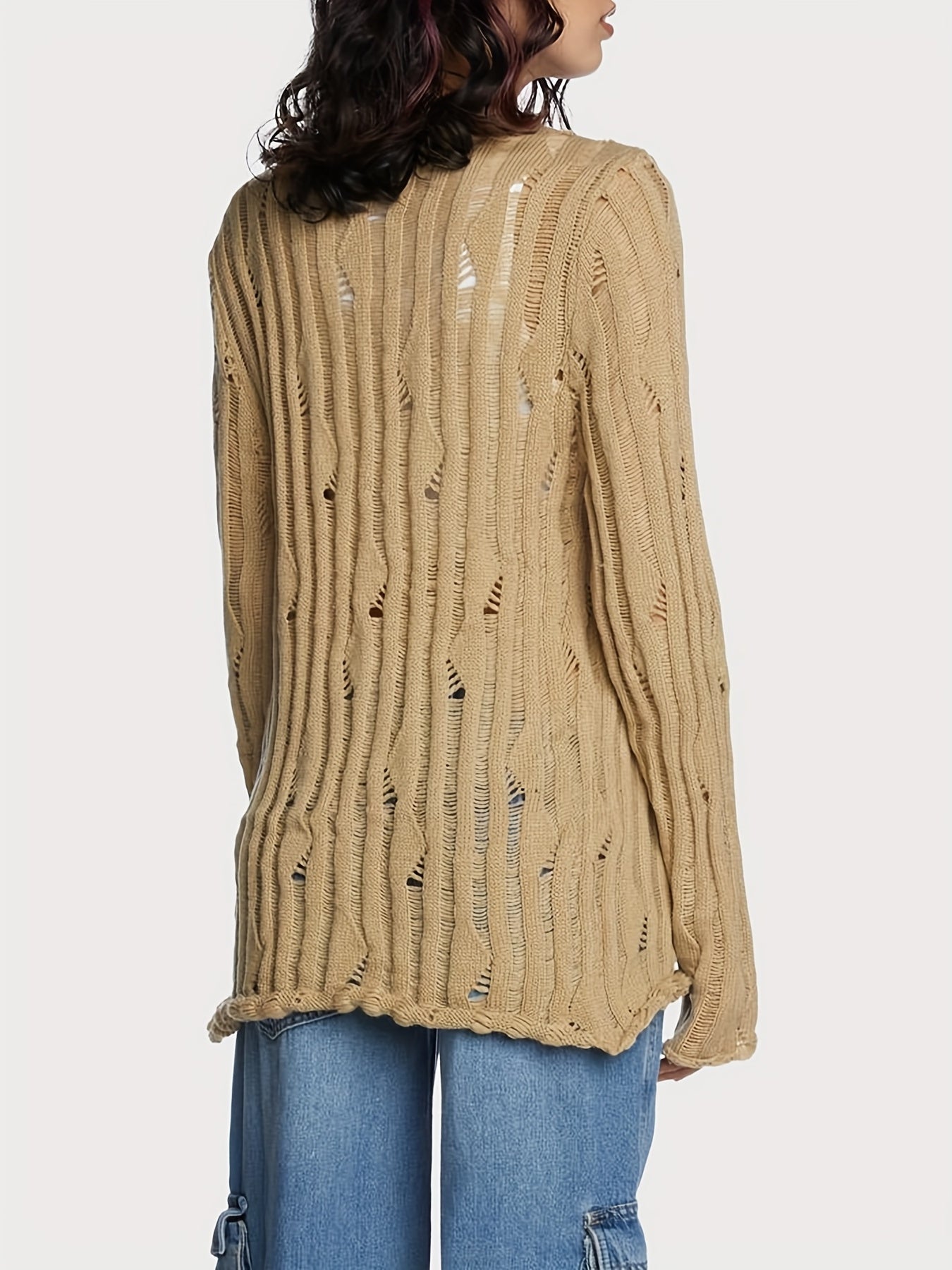 Button Front Cut Out Cardigan for Women