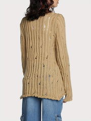 Button Front Cut Out Cardigan for Women