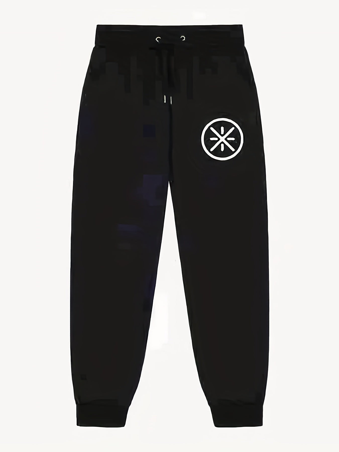 Symbol Pattern Print Men's Pants Drawstring Comfy Active Stretch Trousers