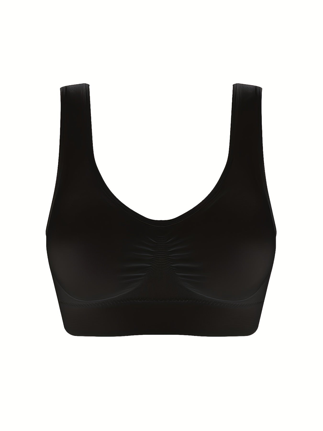 3 Pack Plus Size Sports Bras Set Women's Plus Solid Seamless Breathable Yoga Bra