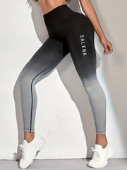 Gradient High Waist Yoga Leggings Fitness Workout Slim Fit Pants