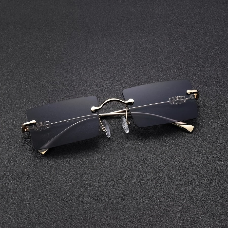 Men's Rectangle Rimless Sunglasses 5 Styles