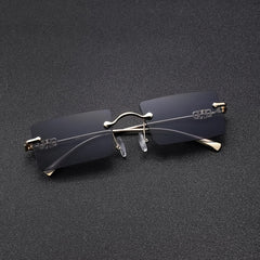 Men's Rectangle Rimless Sunglasses 5 Styles